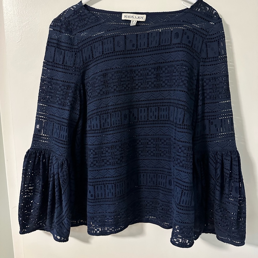 Shona Joy Navy Lace Blouse